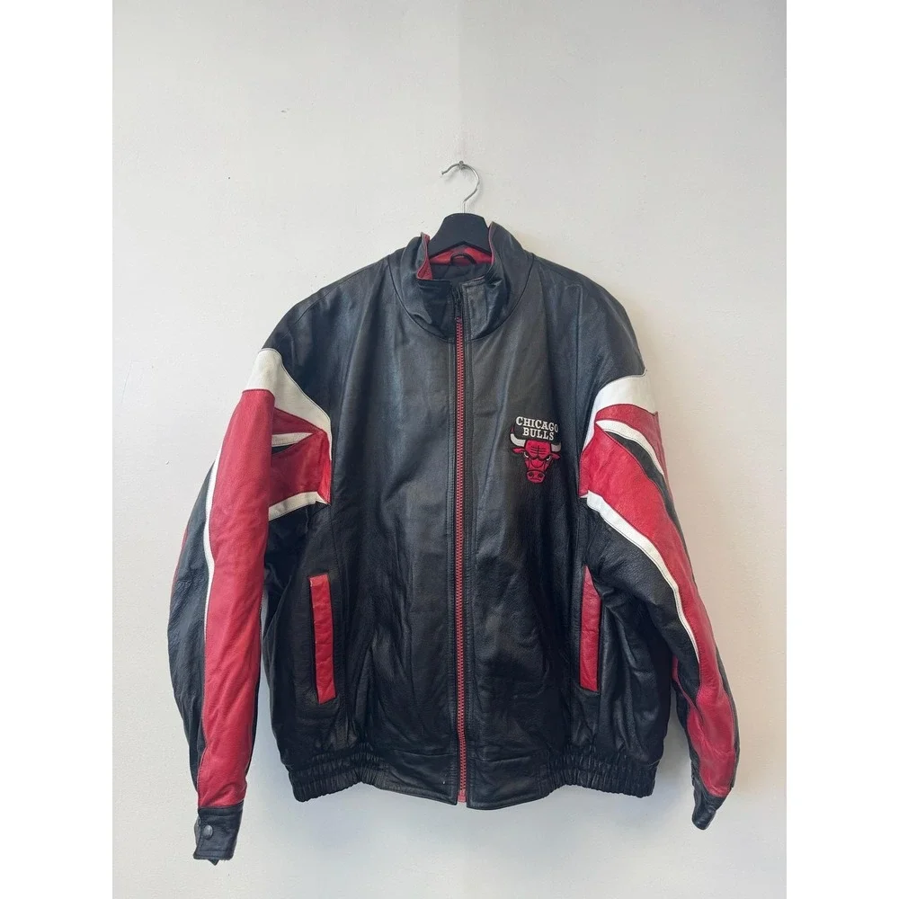Vintage Chicago Bulls Jacket Mens XXL NBA Basketball Pro Layer Black Red 90s‎